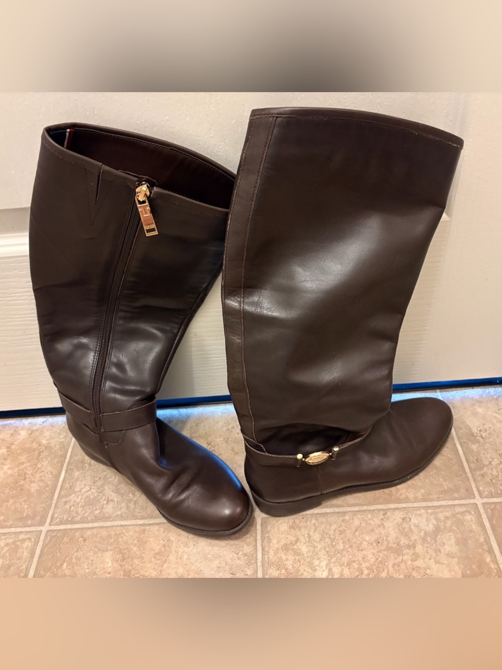 Women’s Tall Brown Leather Riding Boots